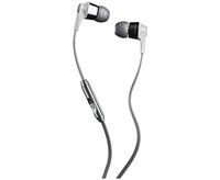Skullcandy Ink'd 2.0 Wired Earbuds with in-Line Microphone and Remote, Tangle-Reducing Flat Cable, Noise-Isolating Supreme Sound with Powerful Bass and Precision Highs, Street/Gray/Chrome