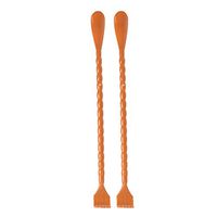 Healifty 2 in 1 Back Scratcher with Shoe Horn 2pcs(Brown)