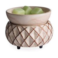 CANDLE WARMERS ETC 2-in-1 Candle and Fragrance Warmer for Warming Scented Candles or Wax Melts and Tarts with to Freshen Room, Lattice