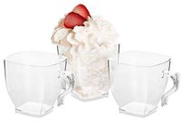 Disposable Coffee Cups - 240 Pcs Plastic Tea Cups - 2 oz Hard Plastic Clear Coffee Mugs - Reusable Drinking Tumblers - Bulk Tea Party Glass Set for Wedding, Christmas, Birthday Parties & All Occasions