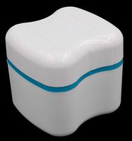 Elevin(TM)🌹🌹 New Denture Bath Box Case Dental False Teeth Storage Container Rinsing Basket (Blue)