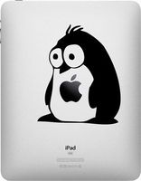 Fluffy Penguin Black Silhouette Macbook Symbol Keypad Iphone Apple Ipad Decal Skin Sticker Laptop
