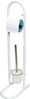 EVIDECO Toilet Bowl Brush Holder and Toilet Tissue Roll Dispenser Color: White