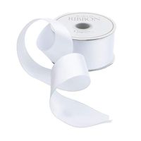 Caspari Solid White Satin Wired Ribbon - Three 27 Ft. Spools