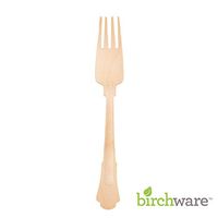 Birchware Elegant - Compostable Wooden Forks, Biodegradable Party Supplies for Any Graduation, Luau, Fiesta, Tea Party, and More, Craft Supplies for Kids and Adults - (12 Forks)