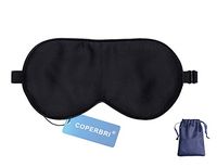Coperbri Natural Silk Sleep Mask, Blindfold Eye Mask for Sleeping with Adjustable Strap, Super Soft Smooth and Comfortable Eyemask, Blocks Light (Black)
