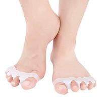 1 Pair Gel Toe Separator Toe Stretcher - RAGZAN Hammer Toe & Bunion Corrector for Men and Women, Correct Your Toes Naturally - White
