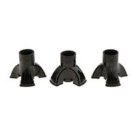 3pcs Black Crutch Tips Anti-Skid Rubber Cane Crutch Walker Tips End Feet Set for Crutches Pole Bottom - Black, 22mm
