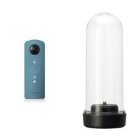 Ricoh Theta SC 360° Video and Still Camera (Blue) and Ricoh Theta Weather Proof, Clear