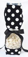Black with White Polka Dots Tall Cellophane Goodie Bag (2in. W x 9 1/2in. H x 1 7/8in. Deep) - Pack of 10