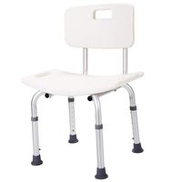 Medical Shower Chair Bathtub Adjustable Bench Stool Seat Detachable Backrest White