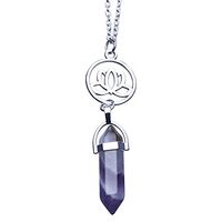Meolin Turquoise Gemstone Healing Stone Pendant Necklace Quartz Stone Pendant Necklace Gift,alloy,As Description