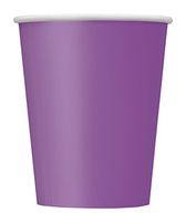 Unique Industries, Disposable Paper Cups, Party Supplies - Purple, 9oz, Pack of 14