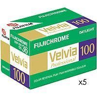 Fujifilm Fujichrome Velvia 100 Color Slide Film ISO 100, 35mm, 5 Rolls of 36 Exposures
