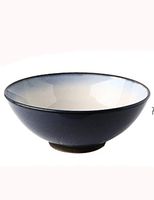Bowl Soup Bowl Household Ceramic Tableware Bowl Retro Gradient Blue Salad Bowl Ramen Bowl Ceramic Bowl Dessert Bowl 7 Inch Household tableware, retro bowl