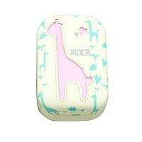 Healifty Contact Lens Container Cartoon Deer Contact Lenses Case Holder Cartoon Contact Lens Storage Box Container for Home and Travel (Light Yellow Underpainting Pink Deer)