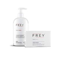FREY Detergent and Dryer Sheets Classic Package - Liquid Laundry Detergent Plus Large Pack of 40 Laundry Dryer Sheets (Sandalwood Sweet Fragrance)