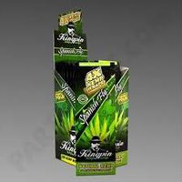 Kingpin Toasted Hemp Wraps with Kingpin Cigar Roller (Perfect Fold Technology) (1 Free Torpedo Cone Tube and Pop Top Container) (Spanish Fly (Full Box) (25 Packs=100 Wraps))