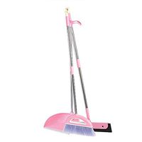 Broom and Dustpan With Long Handle Telescopic Up Non-stick Hair Soft Brush Broom And Dustpan Extra Long Handle Non-Slip Handle Multi-Function Broom Set Home Kitchen Room Lobby Cleaning To