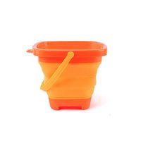 Beach Bucket Sand Toy Square Collapsible Plastic Bucket Silicone Collapsible 2.5 L Bucket Foldable Beach Pail Silicone Collapsible Buckets Summer Party Playing Portable Pail for Camping Fishing