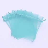 100 pcs 3x4" (8x10cm) Organza Bags Wedding Favor Bags Party Gift Bags Candy Bag Jewelry Pouch Drawstring Bag FB777 (Light Teal - FB047)