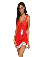 Viviplus Women Lace Bow Sexy Lingerie, Christmas V-Neck Lingerie Nightdress Thong Pajamas Underwear Exotic Apparel