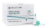 Case of 2000 Safety Lancet Needle Teal 2 mm. Push Button Activated Lancets. 25 Gauge Needle. Fixed Depth Lancet. Reduces Cross-Infection Risk. Single use.