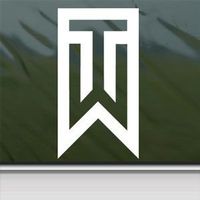 SoCool - Tiger Woods Symbol - Vinyl 5.9" tall (color: WHITE) decal laptop tablet skateboard car windows sticker