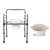 XWZJY 3 in 1 Commode/Shower Chair Portable Toilet Bariatric Toilet Seat for Handicap, Elderly with Non-Slip Handles and Bucket Height Adjustable Safety Steel Frame