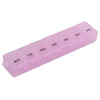uxcell Plastic Weekly 7 Days Pill Box Tablet Capsules Holder Container Case Clear Pink