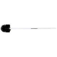 Drain Brush with Black Bristles White Plastic 3' Rigid Handle - 6"Dia