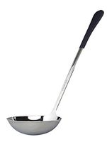 6 oz. (3/4 Cup), Stainless Steel Ladle, Portion Control Serving Spoon with a Black Cool-Grip Handle, 12.5" inches Long, Dishwasher Safe Serving Utensils by GET, BSRIM-59-BK