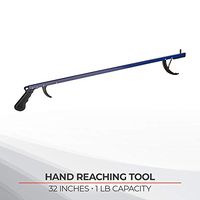 Sammons Preston Reacher, Blue, 32 Inch, Grabber Reacher Tool, Lightweight Trash Picker Grabber & Garden Nabber, Handy Aluminum Picker Up Tool & Reaching Claw, Portable Reaching Assist & Dressing Tool