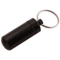 UNKE Portable Colorful Metal Aluminum Hermetic Pill Box Outdoor Waterproof Small Pill Case Keychain Container,Black