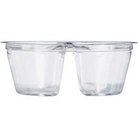 Dart PF35C2CP Clear PET Cups with Two Compartment Insert, 12 oz, Clear, 500/Carton