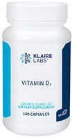 Klaire Labs Vitamin D3 5000 IU - High Potency 125 mcg, Hypoallergenic Bone + Immune Support (100 Capsules)