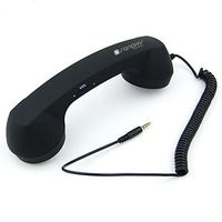 SANOXY Phone Retro Handset (3.5mm) Mic Retro POP Cell Phone Handset for Mac iPhone Ipad,Nokia Gift Item (Black)