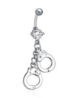 Raphycool -Alloy Steel Metal Crystal Diamond Navel Belly Button Ring Barbell+Belly Retainer (Green)