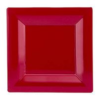 WNA Milan Grand 10 Count Square Plastic Plates, 6.5", Red