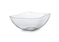 Fineline Settings 4-Piece Wavetrends China-Like Square Serving Bowl, 16-Ounce, Clear