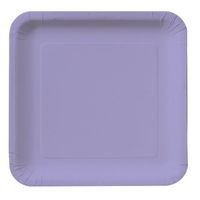 Lavender Square Paper Plates, 7-inch Deep Dish 18 Per Pack