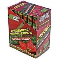 Cyclones Toasted Hemp Cones (with 1 Free Torpedo Cone Tube and Pop Top Container) (Strawberry (Full Box) (24 Tubes) (Total 48 Cones))