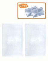 Magpro 2 Page Magnifying Sheet 3X PVC Lightweight Fresnel Lens with 2 Bonus Card Magnifier, Plastic Magnifier Ideal for Reading Books, Small Print, and Document
