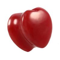 Stone Ear Plug Tunnel Heart Tragus Piercing Expanders Double Flare Stone Ear Guage Piercing Jewelry (Red, 6mm)