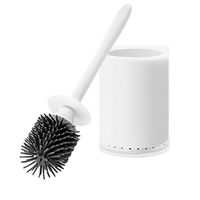Stylish Toilet Brush and Holder Upgraded Modern Design with Soft Bristle Bathroom Toilet Bowl Brush Set Toilet Cleaning Brush Kit Wall Mountable, White