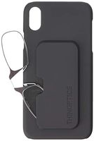 ThinOptics Slimline iPhone Case + Rectangular Reading Glasses, iPhone XR-Black Frames / Black Case, +2.00