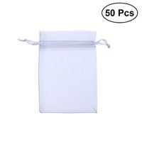 Yardwe Organza Gift Bags Drawstring Candy Pouches for Birthday Wedding Party 50Pcs (Gray)