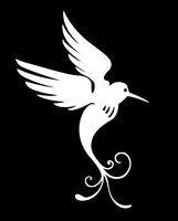 LLI Hummingbird | Decal Vinyl Sticker | Cars Trucks Vans Walls Laptop | White | 5.5 x 3.7 in | LLI1378