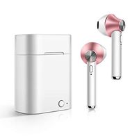 DishyKooker D012 TWS Bluetooth Earphone Stereo Wireless Headphones Running Sport Bass Headset with Mic for i-Phone Xiao-mi Hua-wei Rose Gold