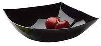 Zappy 6 Square Black Bowl Plastic Serving Bowls 32 Ounce Heavyweight Disposable Salad Bowl, Pasta Bowls, 6 Black Bowls | Perfect Rice Bowl, Fruit Bowl, Acai Bowl, Dinner Bowl, Ramen Bowl, Candy Dish